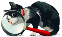 Изображение кота с лупой